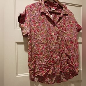 Lucky Brand Pink Floral Blouse